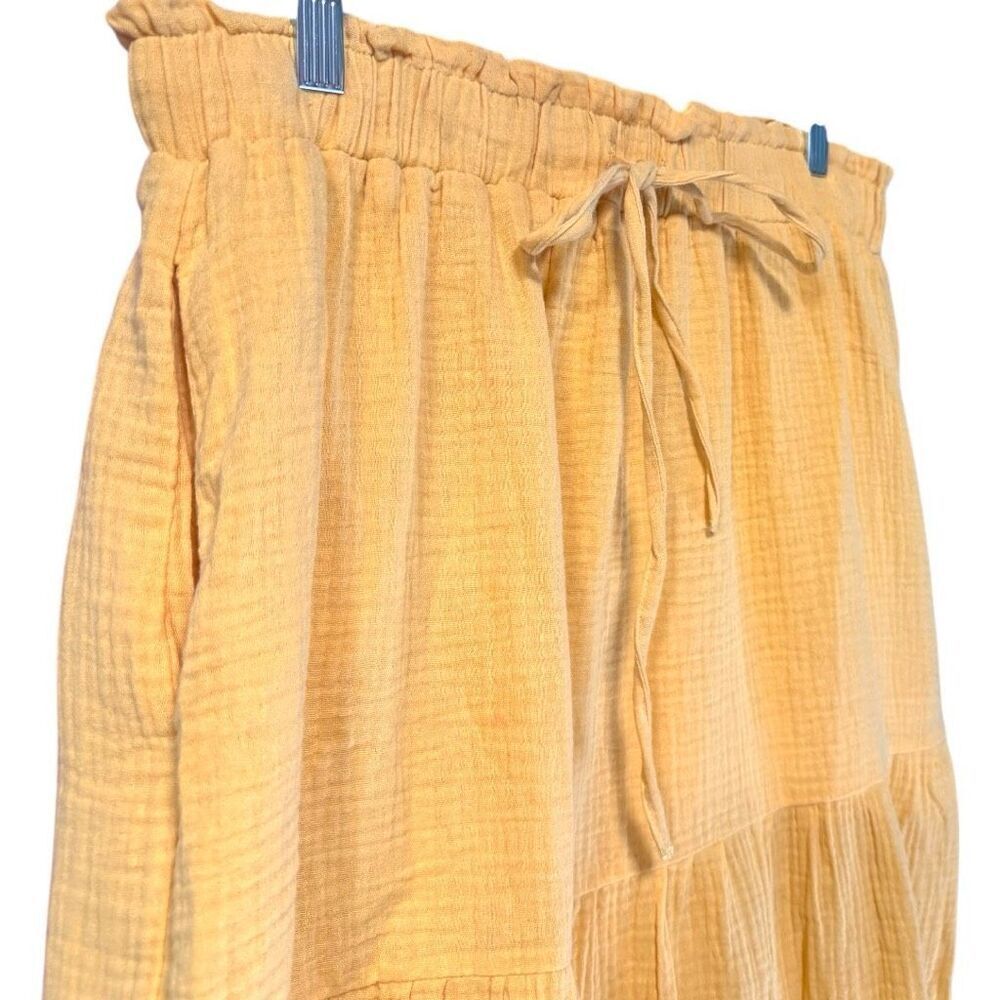 Boho Tiered Midi Skirt w/ Pockets & Elastic Waist |  Yellow | Very J | NWT L - Picture 10 of 12